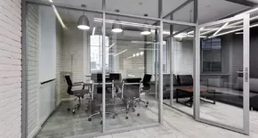 Photo Aluminum partitions with glass UALCOM-Standart